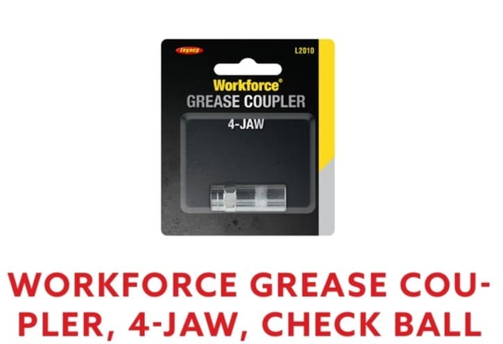 Workforce Grease Coupler, 4-Jaw, Check Ball..