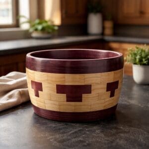 Geometric Purpleheart & Maple Centerpiece