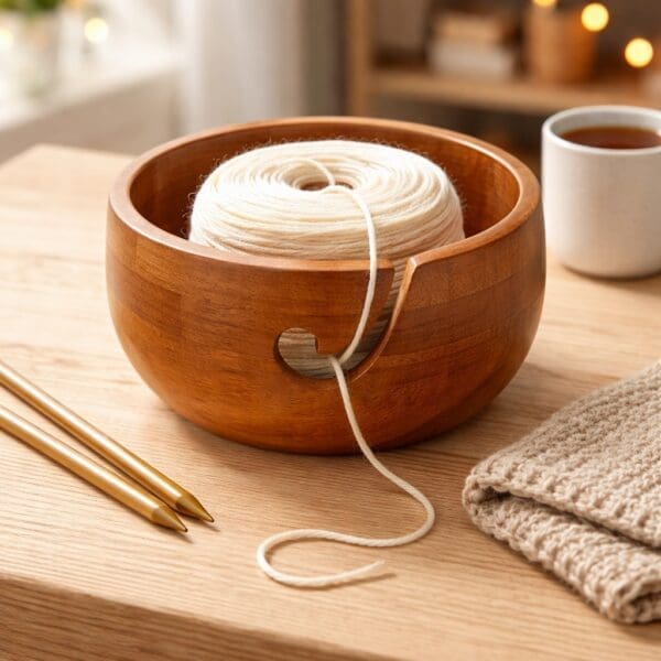 Handcrafted Wooden Yarn Bowl
