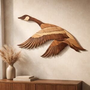 Artisan Handcrafted Canada Goose - Large Wood Intarsia