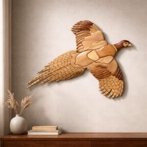 Artisan Handcrafted Pheasant - Large Wood Intarsia