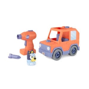 Build-A-Buddy Bluey 2-in-1 Take-Apart Toy Car with Battery Drill
