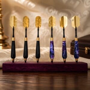 Luxurious Six-Piece Dart Set with Display Stand