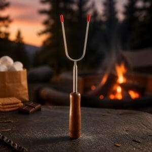Telescopic Wooden Handle Roasting Fork